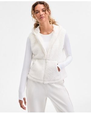ID Ideology Relaxed Hooded Sherpa Vest - White