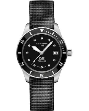 Certina Swiss Ds Heritage Nylon Strap Watch 38mm - Black