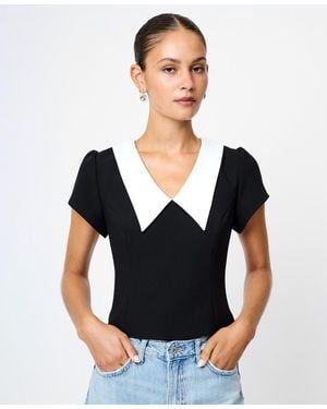 French Connection Azra Short-sleeve Top - Black