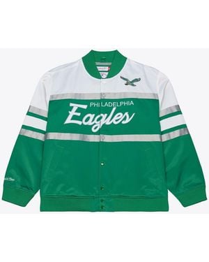 Mitchell & Ness Philadelphia Eagles Head Coach Lightweight Full-snap Satin Jacket - Green