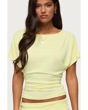 Edikted Maevie Ruched Waist Top - Yellow