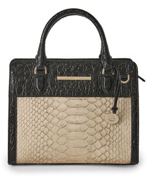 Brahmin Cami Breckenridge Small Leather Satchel Handbag - Metallic