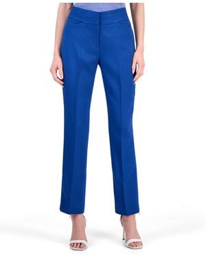 Tahari Flared-leg Mid-rise Pants - Blue