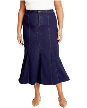 City Chic Plus Size Laylo Skirt - Blue