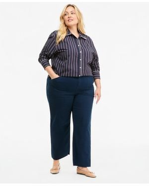 On 34th Plus Size Raw-hem Straight-leg Pants - Blue