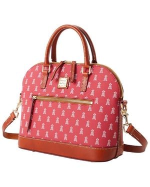 Dooney & Bourke Los Angeles Angels Signature Domed Zip Satchel Purse - Red