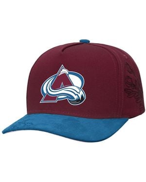 Mitchell & Ness Mitchell Ness Burgundy/blue Colorado Avalanche May Flowers Pro Crown Adjustable Hat - Red