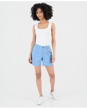 Style & Co. Petite Mid-rise Comfort-waist Cargo Shorts - Blue