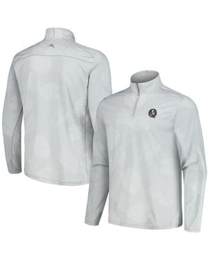 Tommy Bahama Miami Hurricanes Delray Frond Islandzone Half-zip Jacket - Gray