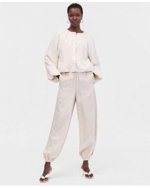 INC International Concepts Linen Blend Jacket Bubble Pants Macys Exclusive - Natural