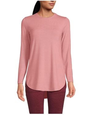 Lands' End Moisture Wicking Upf Sun Long Sleeve Tunic Top - Pink