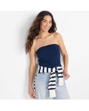 Lands' End Slender Tube Top - Blue