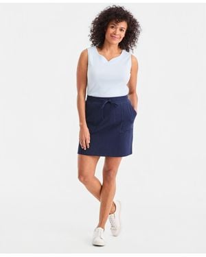 Style & Co. Pull-on Knit Skort - Blue