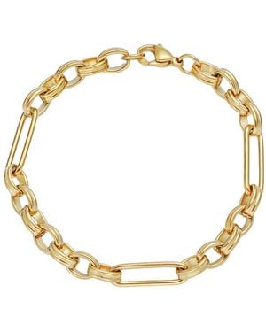 Adornia Tarnish Resistant Mixed Paperclip Chain Bracelet - Metallic