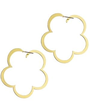 Adornia Clover Hoop Earrings - Metallic