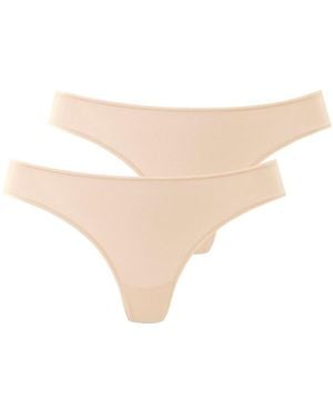 Lascana 2 Pack Basic Thongs Lingerie - Natural