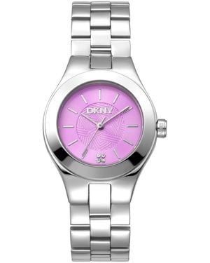DKNY Quartz Parsons Midi Stainless Steel Bracelet Watch - Pink
