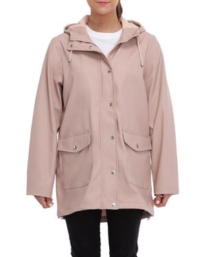 Rokka&Rolla Waterproof Rain Coat Rubberized Jacket - Pink
