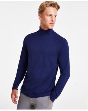 Club Room Solid Turtleneck Shirt - Blue