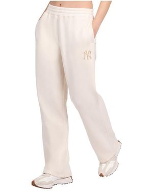 Starter New York Yankees Pastel High Waisted Fleece Pants - White
