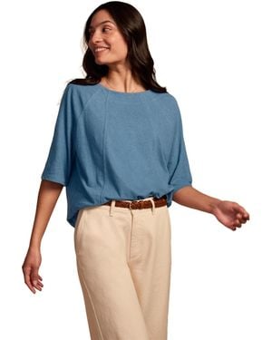 Celtic & Co. Celtic And Co. Linen Blend Short Sleeve Swing Top - Blue