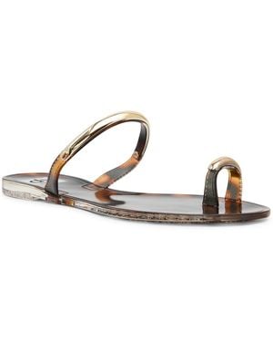 Dolce Vita Ivonna Embellished Toe Ring Jelly Flat Sandals - Metallic