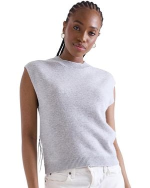 1982 Zarah Crew Neck Cashmere Knit Vest - White