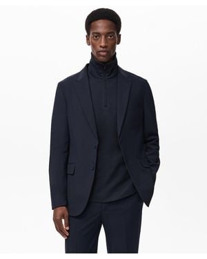 Mango Zurich Slim Fit Thermolite Suit Jacket - Blue