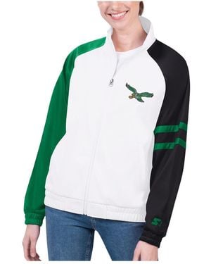 Starter Philadelphia Eagles Curve Ball Raglan Full-zip Track Jacket - Blue