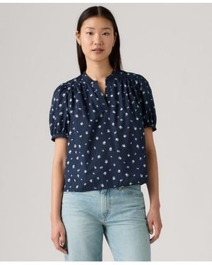 Levi's Amelie Cotton Poplin Blouse - Blue