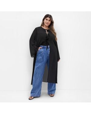 City Chic Plus Size Remi Longline Jacket - Blue
