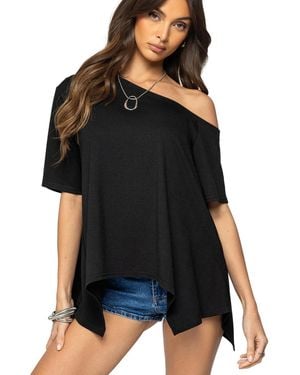 Edikted Josy Off Shoulder Handkerchief Top - Black