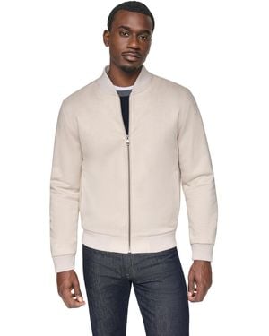 DKNY Faux-suede Bomber Jacket - Brown