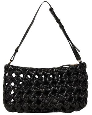 Walter Baker Ash Woven Leather Clutch - Black