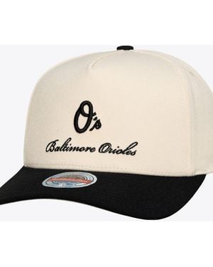Mitchell & Ness Cream/black Baltimore Orioles Flawless Stretch Snapback Hat - Natural