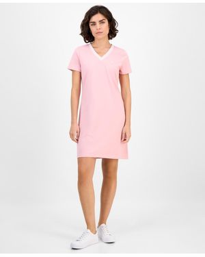 Nautica V-neck T-shirt Dress - Pink