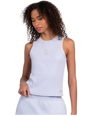 Starter Los Angeles Dodgers Pastels Ribbed Tank Top - White