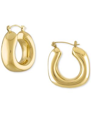 BEN ONI Stainless Steel Metal Sculptural Hoop Earrings - Metallic