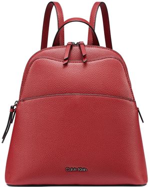 Calvin Klein Sylvie Multi-pocket Backpack Messenger - Red