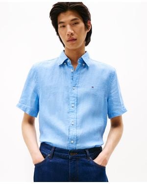 Tommy Hilfiger Pigment-dyed Linen Shirt - Blue