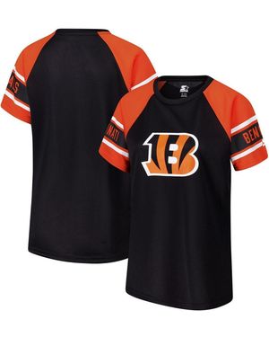 Starter Cincinnati Bengals 1st Rounder Color Block Raglan Top - Black