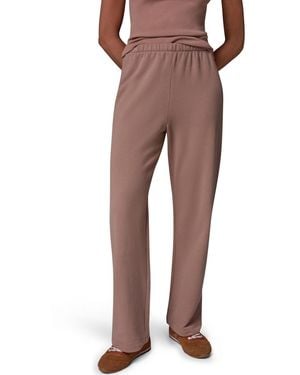 Donna Karan Weekend French Terry Wide-leg Mid-rise Pants - Natural
