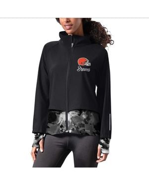 MSX by Michael Strahan Cleveland Browns Grace Raglan Full-zip Running Jacket - Black