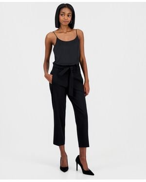 BarIII Compression Tie Front Capris Pants - Black