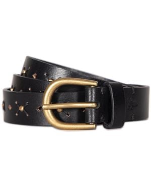 Frye Beaded Perf Belt - Black