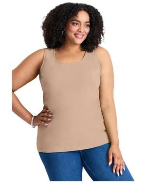 Avenue Plus Size Basic Layering Tank - Blue