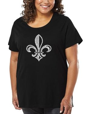 LA Pop Art Plus Size Lyrics To When The Saints Go Marching In Word Art T-shirt - Black