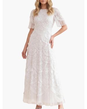 Needle & Thread Carmen Ruffle Maxi Dress - White