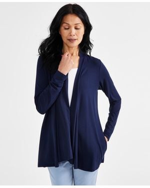 Style & Co. Open-front Knit Cardigan - Blue