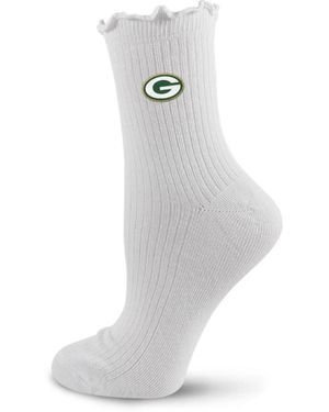 Pro Compression Green Bay Packers Quarter-length Lettuce-edge Socks - White